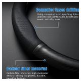 gunhunt 1 Pack Car Breathable Steering Wheel Cover, Carbon Fiber Non-Slip Steering Wheel Protector, Wear -Resistant Steering Wheel Sleeve, Four Seasons Universal Steering Wheel Set (Black #Circular)
