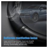 gunhunt 1 Pack Car Breathable Steering Wheel Cover, Carbon Fiber Non-Slip Steering Wheel Protector, Wear -Resistant Steering Wheel Sleeve, Four Seasons Universal Steering Wheel Set (Black #Circular)