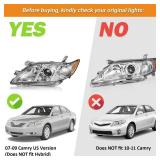 Retails for $105! Headlights Assembly for 2007-2009 Toyota Camry, Headlights Assemblies for 2007 2008 2009 Toyota Camry US Version Driver & Passenger Side