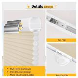 27"W x 64"H Cellular Blinds Cordless Shades for Windows Single Cell Shade - Provide Privacy and Filters Light - 27 x 64 inch, Ivory Beige(Light Filtering)