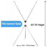 2 Pack Best Selling Banner Stand Adjustable X Banner Stand Fits Any Banner Size Width 23" to 32" and Height 63" to 78",Portable Retractable Banner Holder with Carrying Bag - Customize Banner for Trade