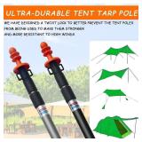Aluminum Tent Poles Replacement, 3-7.5FT Telescoping Adjustable Camping Tarp Poles Set of 2, Adjustable Tent Poles for Tarp Hammock Rain Fly Sun Shade Beach Shelter Awning Canopy(Black)