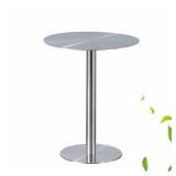 Retails for $170! 23.62*23.62 Stainless Steel Bar Table, Round Counter Height Bistro Pub Table for Indoor/Outdoor - 23.6" Durable Kitchen Breakfast Table with Stable Base & Easy Assembly (Modern Desig