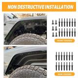 Front & Rear Fender Flares Compatible with 2020-2024 Jeep Wrangler Gladiator JT Mojave & Rubicon, Off-Road Wheel Flares Liner 4 PCS