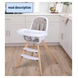 Evolur Zoodle 2 in 1 Convertible Baby High Chair in Light Gray