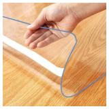2Pcs Clear Table Protector 12X24 Inch Vinyl Table Cover Wood Furniture Screen Protection Plastic Tablecloths Coffee Table Protetcor Cover Mat Cabinet Kitchen Countertop Pad Crystal Protector