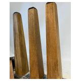 4 WOOD THEMED TABLE LEGS - NON SCRATCH BOTTOMS 14.5” x 4” x 4” - easy mounting bracket