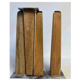 4 WOOD THEMED TABLE LEGS - NON SCRATCH BOTTOMS 14.5” x 4” x 4” - easy mounting bracket