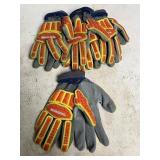 BUNDLE OF 4 MEDIUM ORMADUS 100% NITRILE PALM WORK GLOVES - PROTECTIVE & LIGHT WEIGHT *see images*