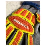 BUNDLE OF 4 MEDIUM ORMADUS 100% NITRILE PALM WORK GLOVES - PROTECTIVE & LIGHT WEIGHT *see images*