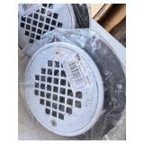 New Oaty 2" or 3" PVC Shower Drain with Round Screw-In Stainless Steel Strainer, Tile Ring & Test Plug (4-Pack)