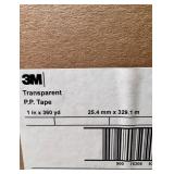New 12pack Box of 3M Transparent P.P. Tape 1”x360yd per Roll