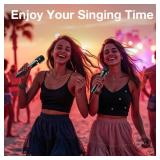 Wireless Microphone, Professional Dual Handheld Cordless Dynamic Mic System with Rechargeable Receiver,Karaoke Microphone Set for Singing, Karaoke, Wedding, DJ, Party, Speech, Church, Class Use, PA Sy