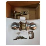 Keyed Entry Door Knob with Lock, Interior and Exterior Door Lock, Standard Ball, Satin Nickel