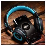Kids Headphones K11 Foldable Stereo Tangle-Free 5ft Long Cord 3.5mm Jack Plug in Wired On-Ear Headset for iPad/Amazon Kindle, Fire/Boys/Girls/School/Laptop/Travel/Plane/Tablet (Black)