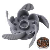 Cuttable Slow Feeder Dog Bowls Insert with Suction Cups for Medium & Large Dogs to Slow Down Eatingâ Fits Metal & Ceramic Bowls(Gray)