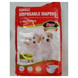 Disposable Dog Diapers Female, Super Absorbent Doggie Diaper, Rapid-Dry Gel Technology Puppy Diapers, Leak-Proof Fit for Cat Doggy in Heat, Excitable Urination, Incontinence, XX-Small - Retail: $21