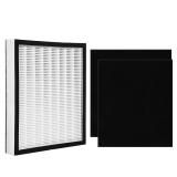 HEPA Replacement Filter Kit - 1 HEPA Filters & 2 Carbon Filters Compatible with Oreck WK01234QPC, Oreck Air 94 filter Fits Airvantage WK10002QPC, WK10052QPC Air Purifier Filter - Retail: $20