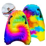 JAMBO 2 Pack Inflatable Surf Body Boards with Handles for Water Slides, Boogie Boards for Beach, Pool, Lake & Slip Slides, Lightweight Floating Water Toys for Kids & Adults - Retail: $33