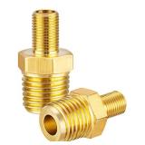 Brass Air Inflator Adapter, 1/4 NPT (M) to Standard Schrader Valve (M), Tire Inflator Connector for Auto Portable Air Compressor/Pump, Air Hose, Air Chuck (2 Packs) - Retail: $6"