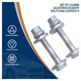 Set of 2 Camber Adjustment Eccentric Bolts Suspension Control Arm Cam Adjustment Nut Kit fits for Toyota RAV4 2010-2018 Replaces OE 4840942030 - Retail: $25,628