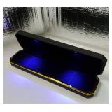 Luxury LED Necklace Long Chain Gift Box with LED Light, Velvet Jewelry Box Storage Case Organizer Holder (Black) - Retail: $10