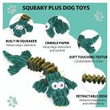 Drmstow Squeaky Dog Toys for Large Dogs, Cute Puppy Toys, Plush Stuffed Pet Dog Toys with Crinkle Paper, Interactive Tug of War Dog Toys to Keep Them Busy for Small Medium Big Dogs, Green - Retail: $1