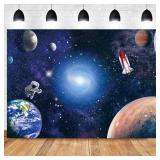 5X3ft Outer Space Cosmic Planet Backdrop Photography Galaxy Astronaut Rocket Decoration Children