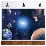 5X3ft Outer Space Cosmic Planet Backdrop Photography Galaxy Astronaut Rocket Decoration Children