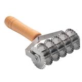 Stainless Steel Dough Lattice Roller Cutter with Wood Handle Noodle Pasta Cutter Wheel Lattice Cutter Pastry Tool for Dough Spaghetti Cookie Pie Pizza Bread Crust Roller Cutter