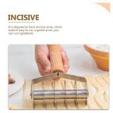 Stainless Steel Dough Lattice Roller Cutter with Wood Handle Noodle Pasta Cutter Wheel Lattice Cutter Pastry Tool for Dough Spaghetti Cookie Pie Pizza Bread Crust Roller Cutter