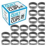 Impresa Sewing & Quilting Supplies Quilt Clips - 1 in Tall x 3 in Dia, 20-Pack, Gray Plastic - Machine Quilting Clips & Clamps - Large Plastic Quilt Rings & Frame Roll Clamps