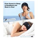 Sleep Headphones Bluetooth 5.4 Headband, Sports Wireless Earphones Sweat Resistant Earbuds Sleeping Headphone with Ultra-Thin HD Stereo Speaker for Workout Running Cool Gadgets Unique Gifts - Retail: 