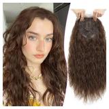 20 Inch Hair Toppers For Women with Thinning Hair, Brown Synthetic, 6.5