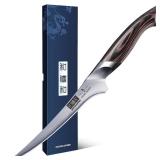 Fillet Knife 7 Inch, Super Sharp Boning Knife in High Carbon Stainless Steel, Professional Japanese Fish Knives for Meat Poultry Cutting - Retail: $50
