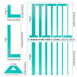 17pcs Acrylic Bookbinding Spacer Tools, Clear Handmade Tools, L T Shape Ladder Straight Edge for Bookbinding Supplies, Double Cover Structure, Album Cover, Turquoise - Retail: $17
