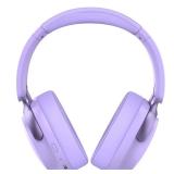 Bluetooth Headphones Over Ear, 6 EQ Music Modes and 50H Playtime Deep Bass Wireless Headphones with Mic, Lightweight Folding HiFi Stereo Headset for iPad/Travel/Tablet/PC/Home Purple