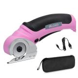 Cordless Electric Scissors, Cardboard Cutter with Safety Lock 4.2V Electric Mini Cutter Power Rotary Scissors for Leather Felt Rug Box with Storage Box - Retail: $30