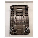 Hand Truck Portable Dolly Luggage Cart, Folding 4 Wheels Collapsible Duty Dolly with 2 Elastic Ropes, Car Seat Travel Cart Luggage Roller Cart for Airport, Moving, Shopping, Office Use, Black - Retail