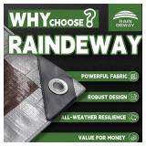 RAINDEWAY Tarps Heavy Duty Waterproof 20x30 Feet,10Mil Thick Multipurpose Large Tarp Cover with Metal Grommets and Reinforced Edges, Silver/Brown Tarp - Retail: $84