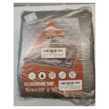 RAINDEWAY Tarps Heavy Duty Waterproof 20x30 Feet,10Mil Thick Multipurpose Large Tarp Cover with Metal Grommets and Reinforced Edges, Silver/Brown Tarp - Retail: $84