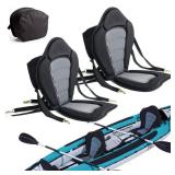 2 Pack of Kayak Seat Deluxe Padded Canoe Backrest Seat Sit On Top Cushioned Back Support SUP Paddle Board Seats with Detachable Storage Bag 4 Adjustable Straps for Kayaking Canoeing Rafting Fishing - 