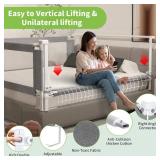 3-Piece Full Size Bed Rail for Toddlers - Adjustable Baby Bed Rail Guard, Kids Safety Bed Rail for Full Size Bed (74.8x74.8"x54"-Grey) - Retail: $140"