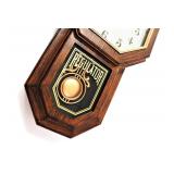 Classic Antique Mini Pendulum Wall Clock, Wood Simulated Vintage Bronze Texture, Non Ticking Silent Sweep Quartz Movement, Width 11.4â, Length 18.5â, Retro Rustic Country Style, Plastic Fram
