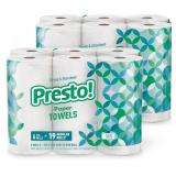 Amazon Brand - Presto! Flex-a-Size Paper Towels, 158 Sheet Huge Roll, 12 Rolls (2 Packs of 6), Equivalent to 38 Regular Rolls, White