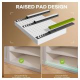 2 Pack Pull out Cabinet Organizer 21Deep With Raising Pad for Framed Cabinets, Expandable Slide out Drawers for Kitchen Cabinets with 4pcs Divider Racks, Roll out Shelves 12.1"-20.4" W White. One Has 