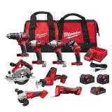 M18 18V Lithium-Ion Cordless Combo Kit (8-Tool) with (3) Batteries, Charger and (2) Tool Bags