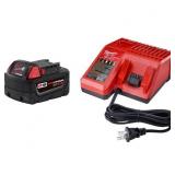 M18 18-Volt Lithium-Ion High Output Battery 6.0Ah with M12 and M18 12-Volt/18-Volt Lithium-Ion Multi-Voltage Battery Charger Retail: $290