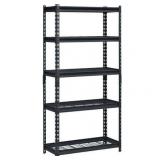 Muscle Rack 30 W x 12 D x 60 H 5-Tier Steel Shelving with Wire Decking; 2 500 lb. Total Capacity; Black