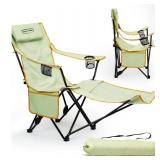 YOUNGWOOD Casual Dual Purpose Recliner with Headrest and Storage Bag, 330 lb Weight Capacity, Green